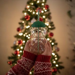 Chịu nhiệt phim hoạt hình Gấu Chai thủy tinh với rơm 20oz nước giải khát sữa chai cho Iced cà phê phiên bản giới hạn Kính gấu cốc - Product Image 5