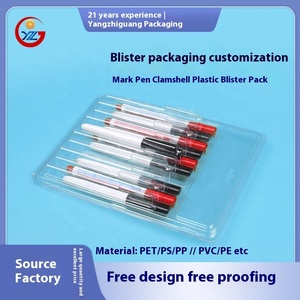 Papeterie personnalisée portable en PVC PP PS PET stylo coloré transparent formé sous vide dans un emballage blister en plastique coquille de palourde - Product Image 2
