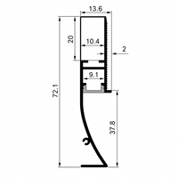 Profilé en aluminium T5 6063-T5 anodisé pour plinthe LED en plâtre architectural blanc, noir, argent, pour cloison sèche, pliable et sans cadre
