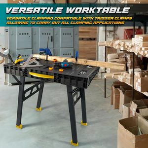 <strong>Foldable</strong> Work <strong>Bench</strong> Lightweight Portable Work Table 1650 Lbs Load Capacity for Garage Workshop Home - Product Image 4