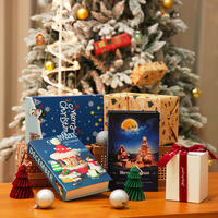 Décoration de Noël durable en forme de livre Père Noël, style moderne et créatif, accessoire de photographie de bureau, décoration de livre en papier pour Noël