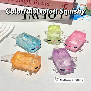 Axolotl Shape TPR Soft Squishy Toy Moldable Slow Rebound Sensory Relief for <b>Hand</b> Stress Anxiety Fidget Toys 5 to 7 Years - Product Image 3