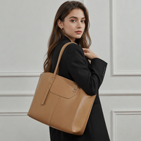 Sac fourre-tout de luxe pour femme en cuir véritable avec deux anses, fermeture éclair, grande capacité, en PU et polyester, style mode Candy Spring