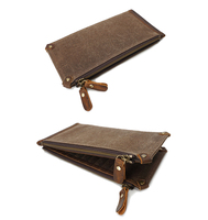 Dompet panjang kanvas bisnis uniseks, kapasitas besar pemegang kartu Rfid dompet koin