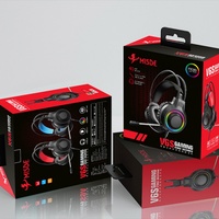 Microphone serre-tête de gaming DJ BAJEAL V6S de haute qualité avec driver dynamique lumineux, connecteur USB, étanche IPX-4, cordon de 2m, omnidirectionnel