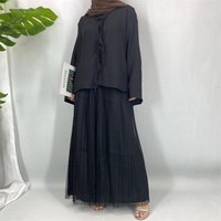 2026 Grosir Dubai Abaya Gaun Wanita Muslim Atasan Lengan Panjang Kasual Jazz Crepe Blus Muslim Sederhana dengan Tali