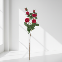 Branches de roses artificielles en PE, haute simulation, fleurs hydratantes pour la décoration de la maison, des fêtes, des mariages et du Nouvel An