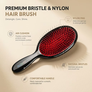 <span class=keywords><strong>Brosse</strong></span> démêlante personnalisée avec logo, en poils <span class=keywords><strong>de</strong></span> <span class=keywords><strong>sanglier</strong></span> et picots en nylon, antistatique, massante, pour extensions capillaires et <span class=keywords><strong>cheveux</strong></span> lisses - Product Image 2