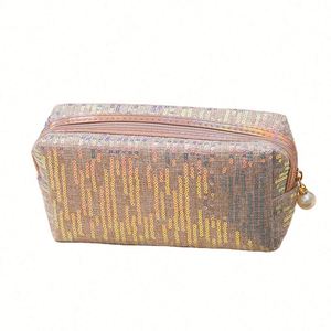 Wholesale Personalized Design Woman Portable Travel Square <b>Case</b> Glitter Sequins Pouch Cosmetic <b>Makeup</b> Bag With Zipper - Product Image 6