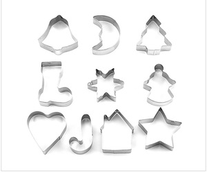Kits de découpoirs à biscuits en forme d'arbre de Noël, lot de 10 moules à biscuits 3D tridimensionnels en acier inoxydable, outils de pâtisserie - Product Image 6