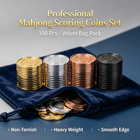 Jetons de score de luxe pour le mahjong |   Jetons de jeu professionnels pour le mahjong américain |   Jetons métalliques personnalisés |   4 couleurs Or Argent Cuivre