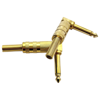 Connecteur audio mono mâle TS plaqué or 90 degrés, angle droit, 6,35 mm (1/4 po)