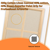 Lot de 2 toiles encadrées 30x40 pouces, ensemble de toiles pré-encadrées |   Mélange coton-lin (400 g/m²), prêt à accueillir les peintures à l'huile et acryliques
