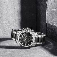 NAVIFORCE Officiel 9257 Montre numérique à quartz en acier inoxydable à double affichage Fabricants Chronographe multifonctionnel