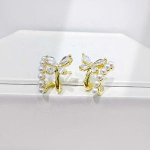 ต่างหูเงินแท้ 925 รูปผีเสื้อฤดูร้อน ชุบทองวินเทจ สำหรับงานแต่งงาน ดีไซน์รูปหัวใจประดับมุก สำหรับผู้หญิง ราคาโรงงาน - Product Image 3