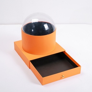 <b>Round</b> Transparent Plastic Lipstick Drawer Orange 520 Valentine's Day Flower <b>Gift</b> <b>Box</b> - Product Image 3