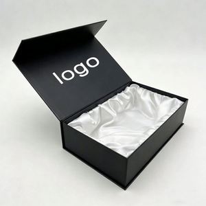 Custom Luxury Black Cardboard Satin Insert Lined Magnetic <b>Gift</b> <b>Box</b> Packaging Recyclable Paper Rigid Package <b>Box</b> - Product Image 2