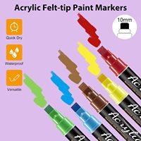 Stylos à peinture acrylique de 10 mm, marqueurs personnalisés, marqueur graffiti, mop
