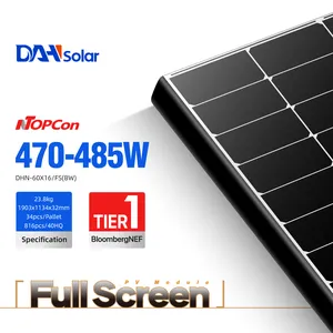 DAH Solar Tier 1 Topcon Meia Célula 16bb 470w 475watt 480watt 485w Painel Solar PV Monocristal