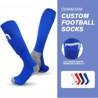 Chaussettes de football bleu marine, chaussettes de football épaisses avec semelle rembourrée pour l'entraînement sportif en équipe