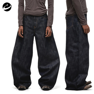 <span class=keywords><strong>Jeans</strong></span> da Uomo XUCHANG Originali Vintage Design OEM Personalizzato Gamba Larga Vestibilità Ampia Denim Grezzo Giapponese Nero Selvedge - Product Image 1