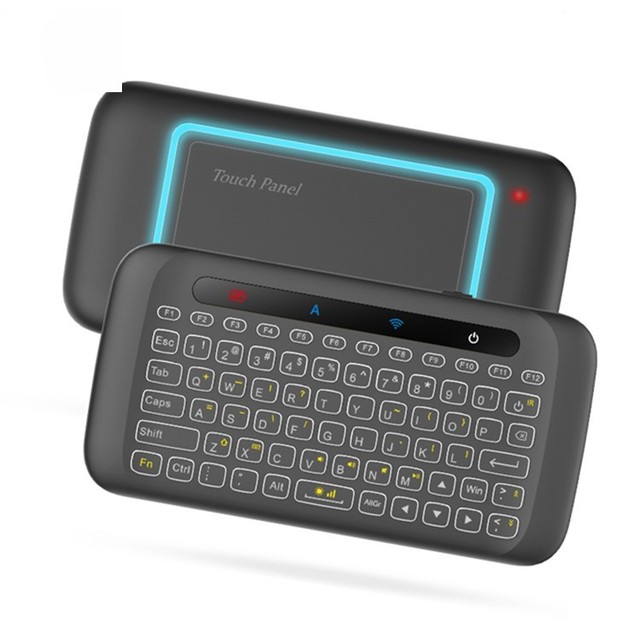 H20 Backlit Mini Keyboard with Back Full Screen Touchpad 2.4G Wireless Support IR Learning