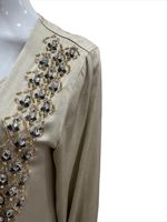 Robe musulmane élégante pour femmes, style Moyen-Orient, Dubai, en polyester, ensemble deux pièces, style arabe, avec perles