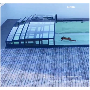 8x12ft บ้านกลางแจ้งที่ทันสมัยเคลื่อนย้ายได้เหล็กชุบสังกะสีหลังคาห้องลาดเอียงไร้กรอบผนังกระจกอลูมิเนียมกันน้ำ - Product Image 1