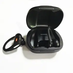 Total de 24 horas de tiempo de trabajo Earhook con micrófono Deportes flexibles en los auriculares del oído para correr Entrenamiento Ejercicio Gimnasio