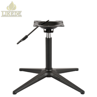 Base de fauteuil ottoman pivotant à 360 degrés, réglable en hauteur, en alliage d'aluminium métallique 4 étoiles, finition noire mate, pour chaise de loisirs