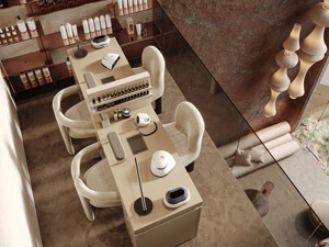 Professional Hair Salon Hub Interior Decoration Bespoke Spa Furniture Solution with Marble Beauty Counter Design - Product Image 1