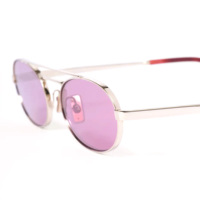 Lunettes de soleil unisexes ovales à monture intégrale et double pont en métal, polarisées UV400, de haute qualité, teinte rose, pour la mode personnalisée, OEM