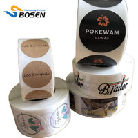 Rouleau d'étiquettes alimentaires autocollantes personnalisées et imperméables pour emballage de bouteilles de jus, de boissons et de boîtes cadeaux
