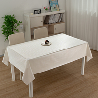 Nappe rectangulaire RNPT en toile cirée lavable, motif coquille de perle irisée, ivoire uni, blanc irisé