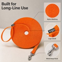 Laisse de suivi pour chien d'extérieur, longue, en polypropylène, anti-frottement, extensible de 4,5m à 30m, pour la chasse, modèle 001