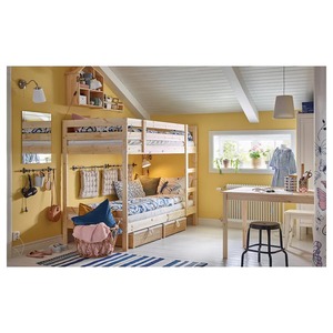 Customized Wooden Furniture Durable and Warm Natural Solid Wood Bunk <strong>Bed</strong> Frame White <strong>Pine</strong> - Product Image 2
