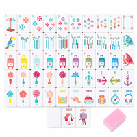 Tuiles de Mahjong en Acrylique Pastel Personnalisées Thème Voyage Rose OEM ODM Marque Privée Sac de Transport pour Jeu de Mahjong
