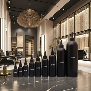 Flacons d'huile capillaire en plastique PET et PP blancs et noirs de 30 ml et 50 ml, avec applicateur à vis anti-fuite en HDPE, pour la croissance des cheveux et l'utilisation en salon - Product Image 2