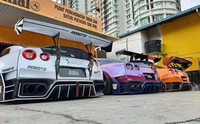 Kit carrosserie en fibre de carbone ROBOT pour Nissan GTR R35, comprenant pare-chocs avant et arrière, jupes latérales et capot, kit largeur de carrosserie Robot