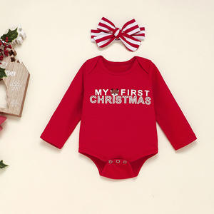 Conjuntos de Ropa Navideña para Niños, Trajes de Algodón Unisex para Bebés, Lindos Conjuntos de Proveedor Chino - Product Image 3