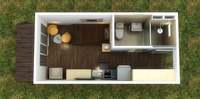 Maison préfabriquée en conteneur et mini-maison à design compact et peu encombrant pour café et mini-magasin, projet commercial
