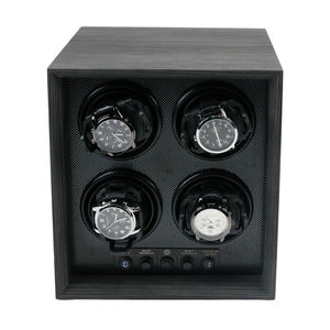 Hochwertige Digital anzeige Drop Shipping 1 2 4 Slots Schwarz Holz Mechanische Uhr Aufbewahrung gehäuse Uhr Wickler Box zum Verkauf - Product Image 4