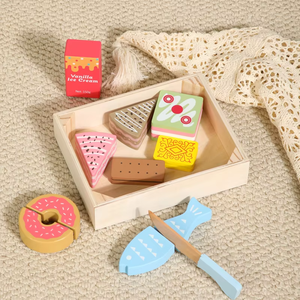 Juguetes de Madera para Hornear de Educación Temprana Montessori, Juguete de Galletas y Pasteles, Juego de Imitación de Cocina para Niños Pequeños - Product Image 1