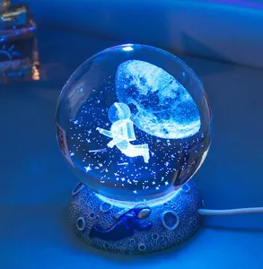 New Giấc Mơ pha lê bóng đèn ngủ sáng cơ sở 3D laser khắc bàn quà tặng trang trí
