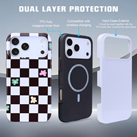 Coques de téléphone vierges personnalisées 2-en-1 en TPU et PC avec revêtement magnétique résistant pour sublimation, pour iPhone 17 16 Pro Max
