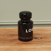 OEM ODM décalcomanie logo traditionnel comptoir en céramique stockage noir flacon de médicaments gallipot porcelaine pharmacie apothicaire pots de réactifs