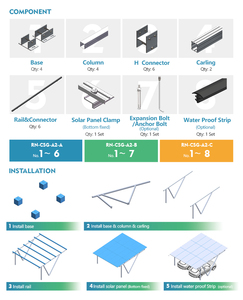 カーポートソーラーカーポート取り付けシステム防水IV形状 - Product Image 6