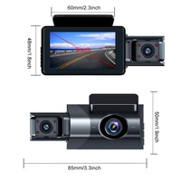 3 Objectif HD 1080P Caméra de tableau de bord de voiture WiFi Enregistrement en boucle Boîte noire Vision nocturne Caméra de tableau de bord avec support de carte SD