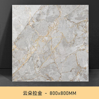 Carrelage de sol grand format 800x800MM aspect marbre brillant, poli et émaillé, pour salon, plan ouvert et hall d'hôtel, décoration moderne pour la maison