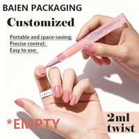 Stylo applicateur transparent personnalisé pour huile à cuticules, vide, 2 ml, 3 ml, 2,5 ml, avec pointe pinceau